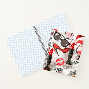 Perfume, Red Lipstick, and a High Heeled Shoe   Notebook