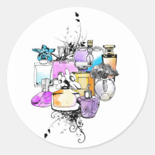 Perfumes Art Classic Round Sticker