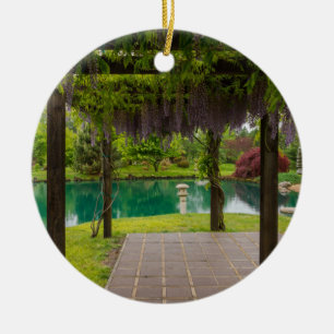Pergola Of Wisteria Ceramic Ornament