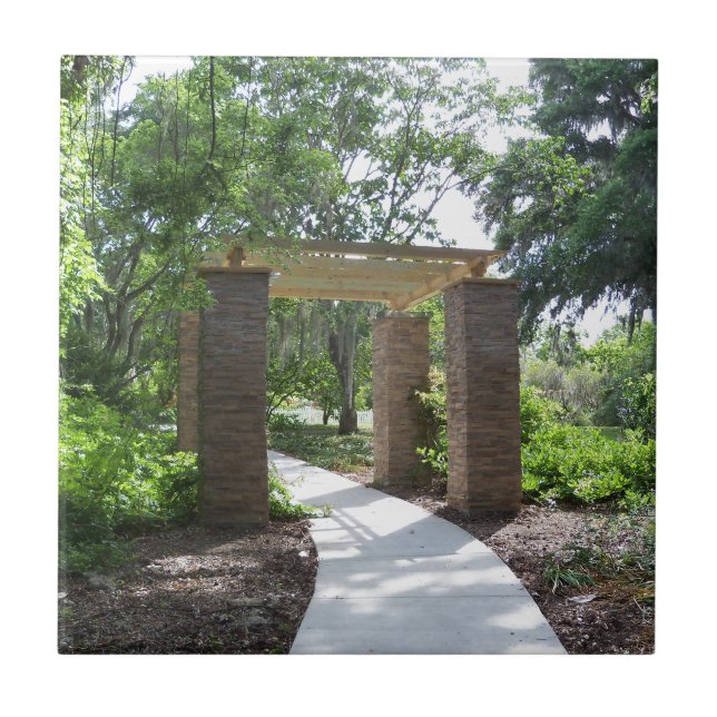 pergola on a path ceramic tile (Front)