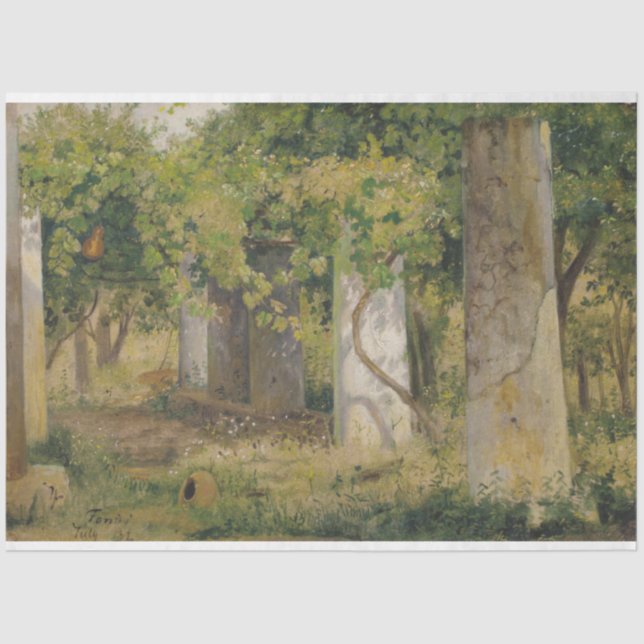 Pergola With Wine Grapes (Vineyard Landscape) Tissue Paper (Front)