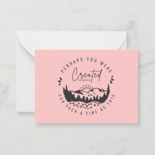 Perhaps You Were Created Blush Pink Christian Note Card