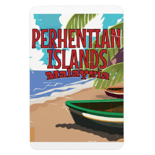 Perhentian Islands Malaysia vintage travel poster Magnet
