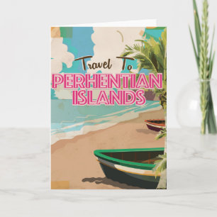 Perhentian Islands Vintage vacation Poster Holiday Card