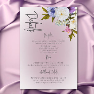 Peri White Mauve Floral Modern Details Enclosure Card