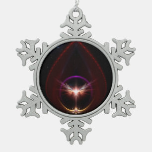 Peridin Fractal Art Pewter Snowflake Ornament
