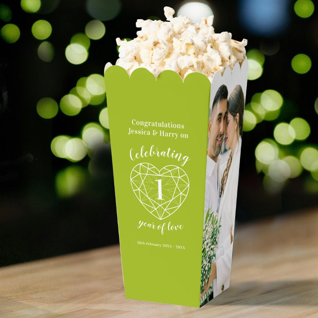 Peridot 1st wedding anniversary green two photos favour box (Creator Uploaded)