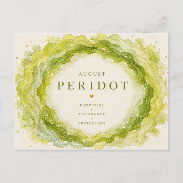 Peridot August Birthstone Postcard (Front)