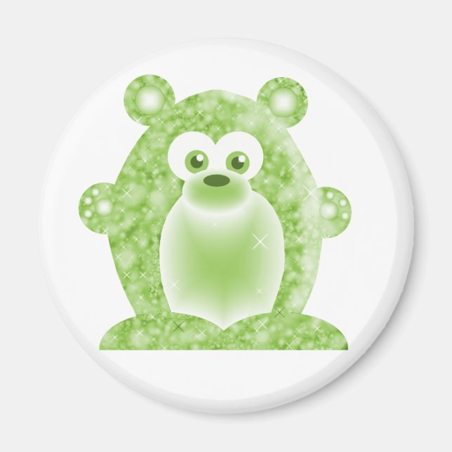 Peridot Birthstone Bear Magnet (Front)