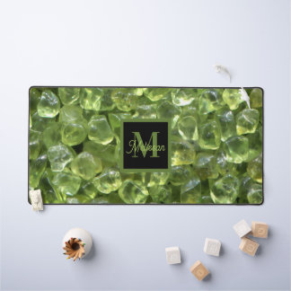 Peridot Birthstone Monogram Personalized Name Desk Mat