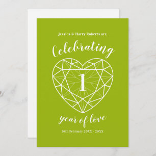 Peridot celebrating 1 year of love party invites