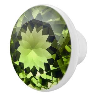 Peridot Crystal Pattern Ceramic Knob
