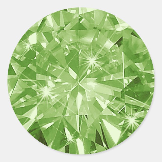 Peridot Gemstone Invitation Envelope Gift Wrap Classic Round Sticker (Front)