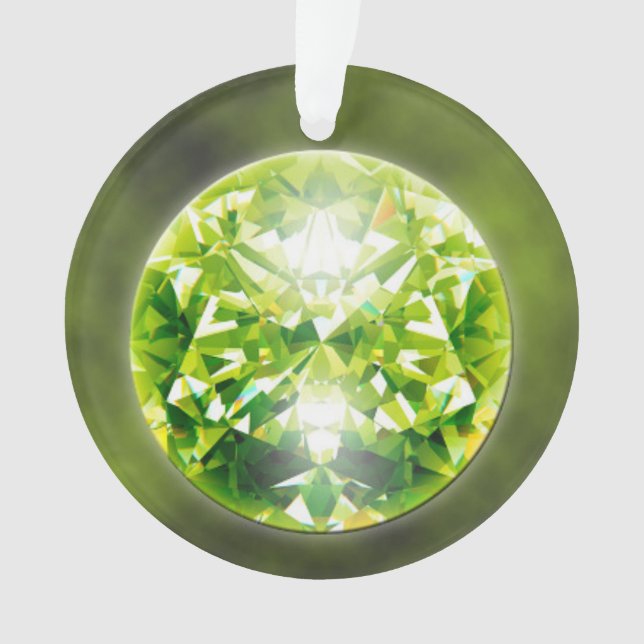 Peridot Gemstone Ornament (Front)