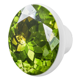 Peridot Green Gem Pattern Ceramic Knob