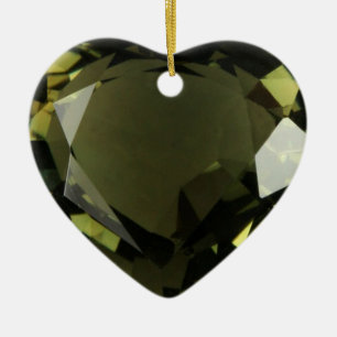Peridot Heart Ceramic Tree Decoration