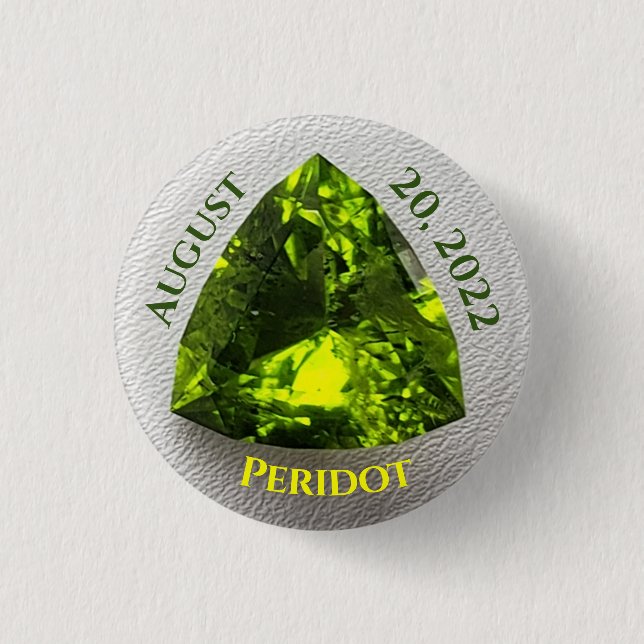 Peridot Trillion 3 Cm Round Badge (Front)