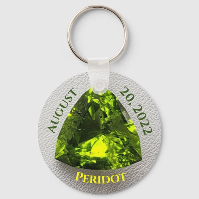 Peridot Trillion Key Ring (Front)