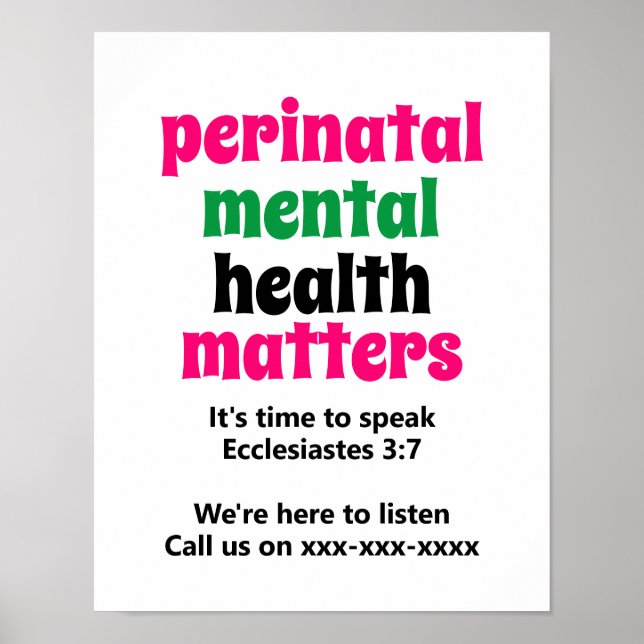 Perinatal Mental Health Matters Poster (Front)