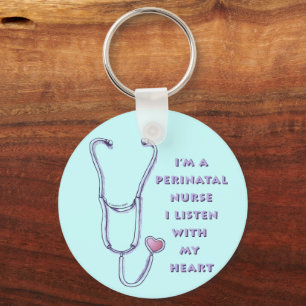 Perinatal Nurse Heart keychain