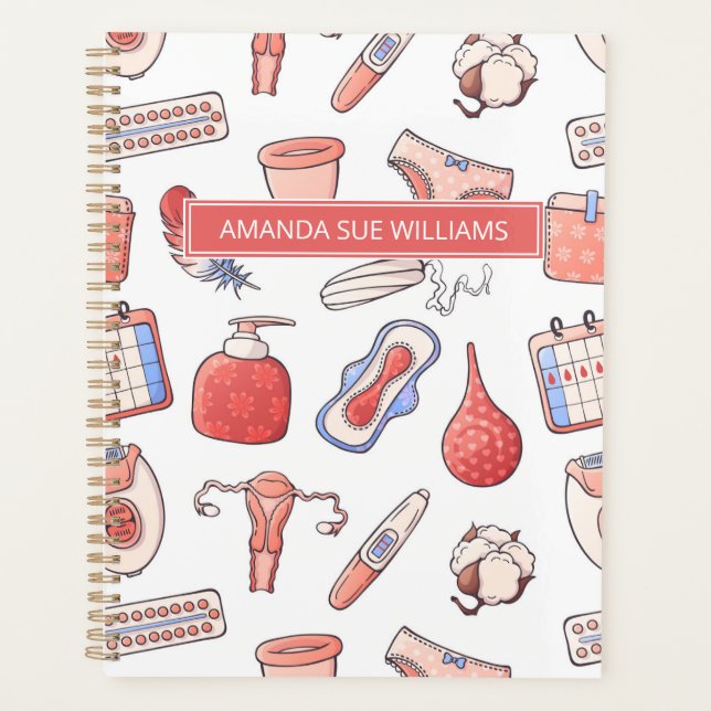 Period / Menstrual Cycle - Your Name /Monogram Not Planner (Front)