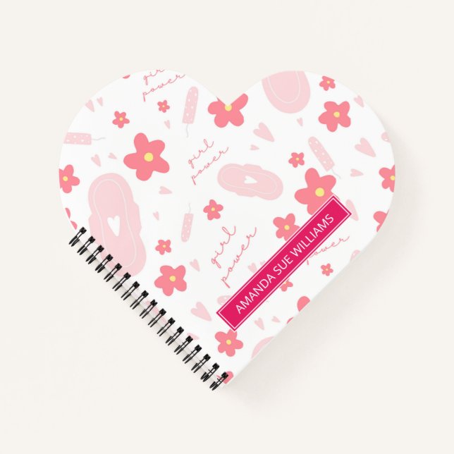 Period / Menstrual Cycle - Your Name /Monogram  Notebook (Front)