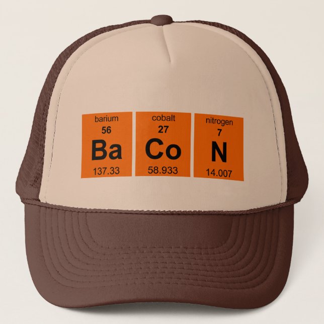 Periodic BaCoN $17.95 (11 colours) Truckers Cap (Front)
