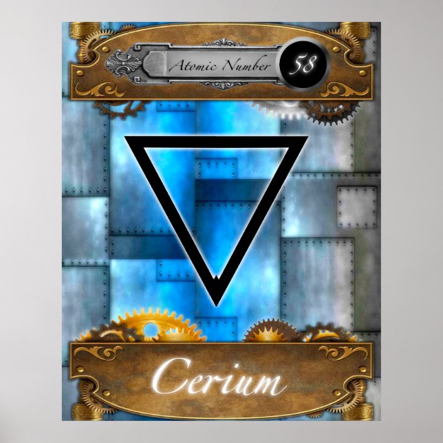 Periodic Element Cerium Atomic Number #58 Poster (Front)