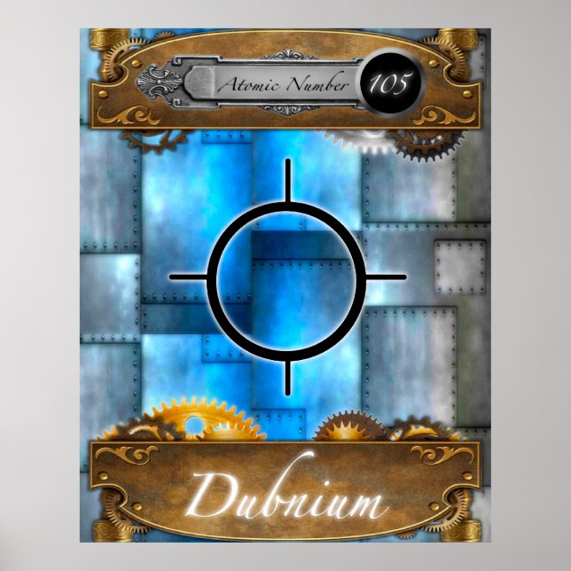 Periodic Element Dubnium Atomic Number #105 Poster (Front)