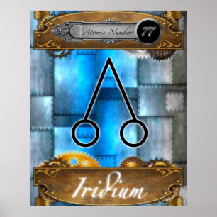 Periodic Element Iridium Atomic Number #77 Poster 