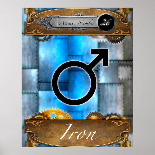 Periodic Element Iron Atomic Number #26 Poster (Front)