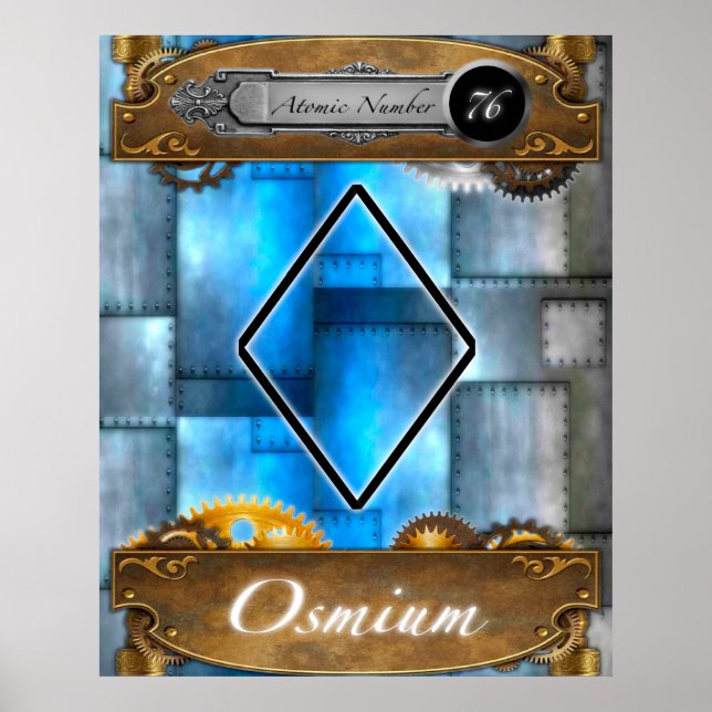 Periodic Element Osmium Atomic Number #76 Poster  (Front)