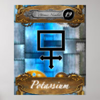 Periodic Element Potassium Atomic #19 Poster 