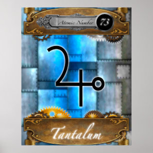 Periodic Element Tantalum Atomic #73 Poster 