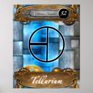 Periodic Element Tellurium Atomic #52 Poster