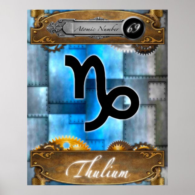 Periodic Element Thulium Atomic Number #69 Poster  (Front)