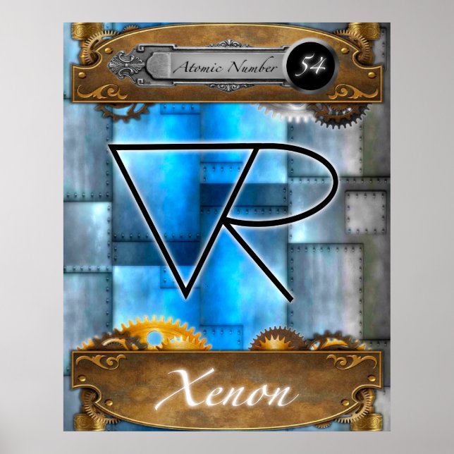 Periodic Element Xenon Atomic Number #54 Poster (Front)
