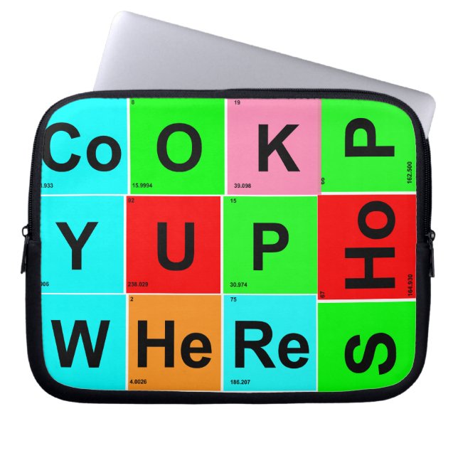 Periodic Elements Letters Laptop Sleeve (Front)