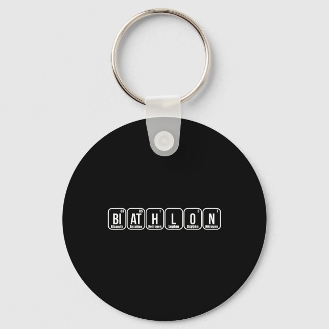 Periodic Elements Nerd Gift Funny Biathlon Lover  Key Ring (Front)