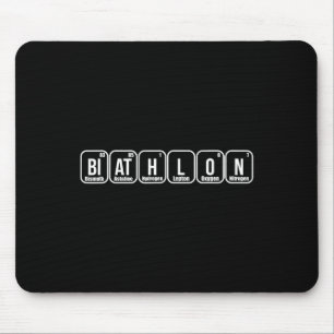 Periodic Elements Nerd Gift Funny Biathlon Lover Mouse Pad