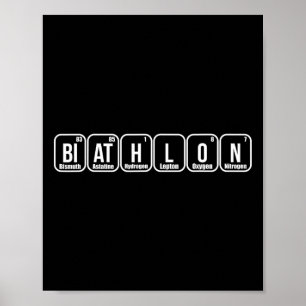 Periodic Elements Nerd Gift Funny Biathlon Lover  Poster