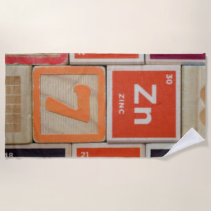 Periodic Elements Zinc Science Beach Towel