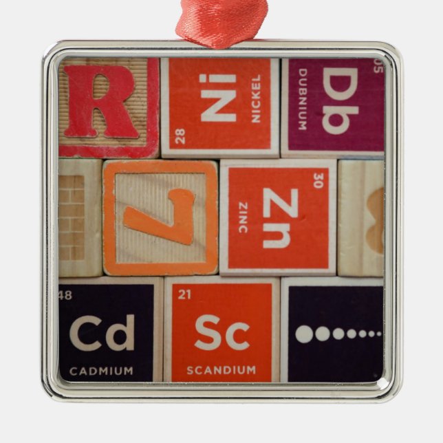 Periodic Elements Zinc Science Metal Ornament (Front)