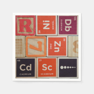 Periodic Elements Zinc Science Napkin