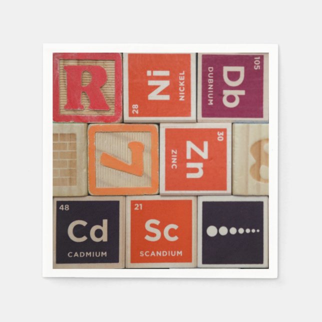 Periodic Elements Zinc Science Napkin (Front)