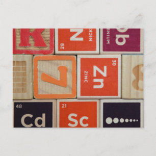 Periodic Elements Zinc Science Postcard