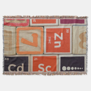 Periodic Elements Zinc Science Throw Blanket