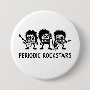 Periodic Rockstars Chemistry Humor 7.5 Cm Round Badge