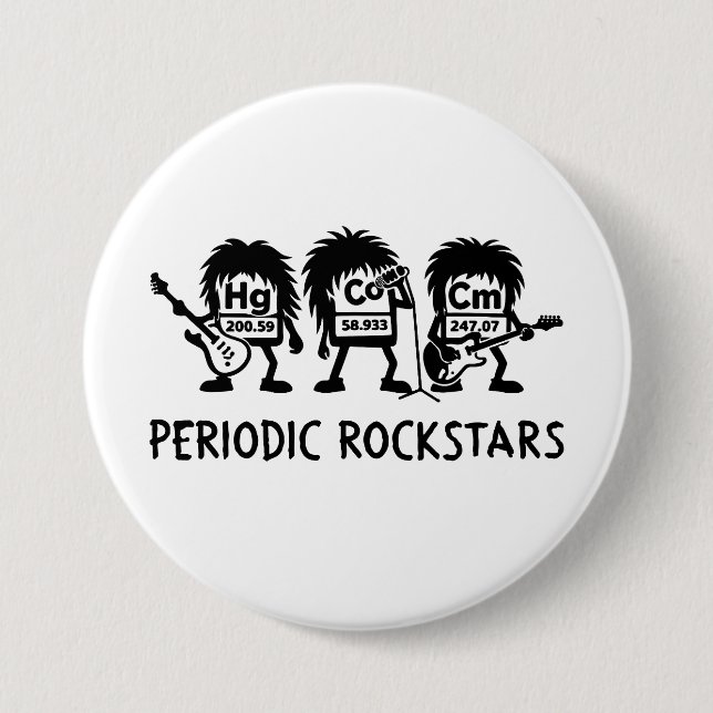 Periodic Rockstars Chemistry Humor 7.5 Cm Round Badge (Front)