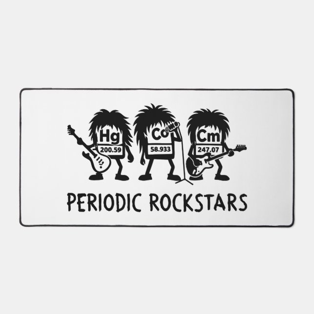 Periodic Rockstars Chemistry Humor Desk Mat (Front)